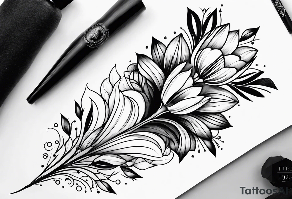 Forearm mandala tulips design tattoo idea