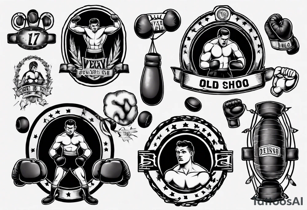 old school boxing ring tattoo idea