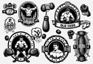 old school boxing ring tattoo idea