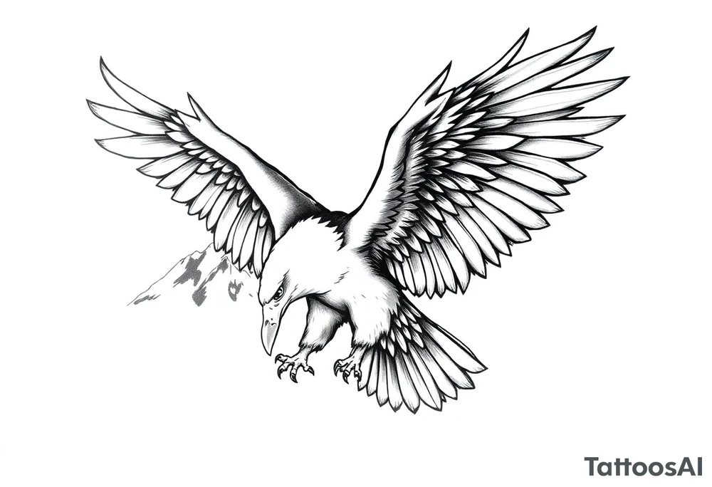 majestic eagle spreading wings against mountain peaks tattoo idea majestic eagle spreading wings against mountain peaks tattoo idea