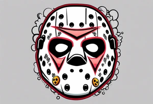 Friday the 13th Jason mask tattoo with smoke tattoo idea