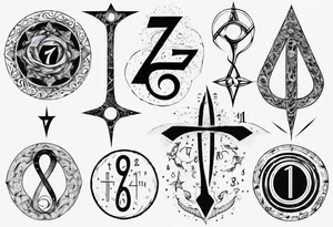 Tattoo involving the number 7, 11 and INFINITE SYMBOL tattoo idea