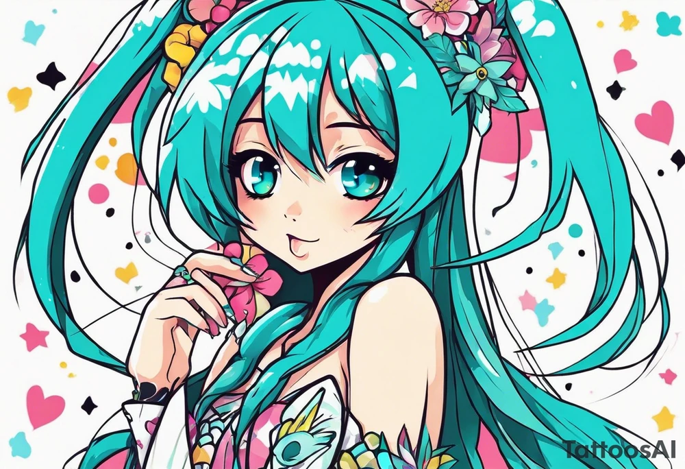 Tiny Small miku_hatsune beautiful tattoo idea