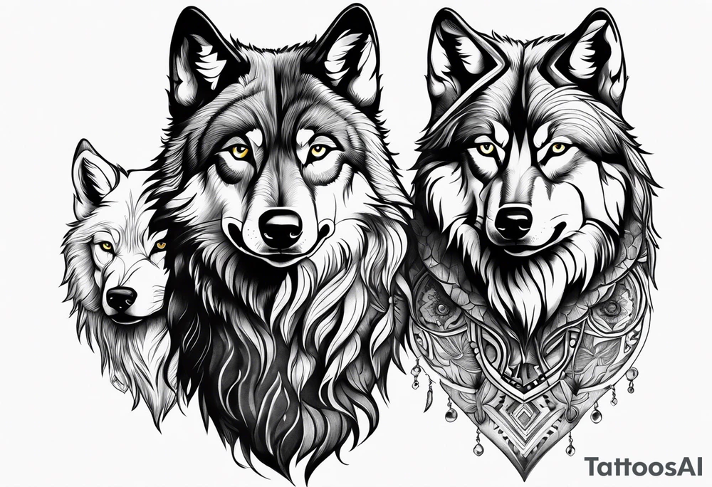 Wolves looking at you tattoo idea