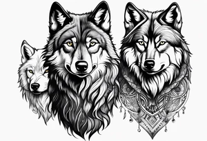 Wolves looking at you tattoo idea