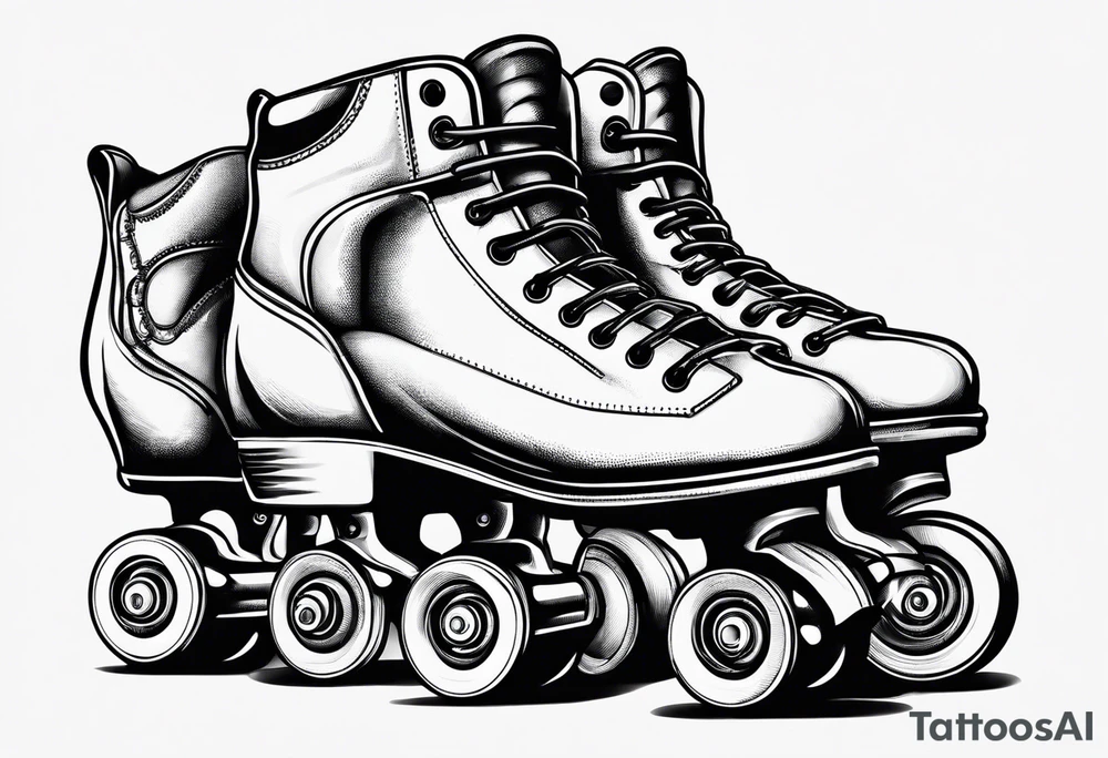 Pair of rollerskates tattoo idea