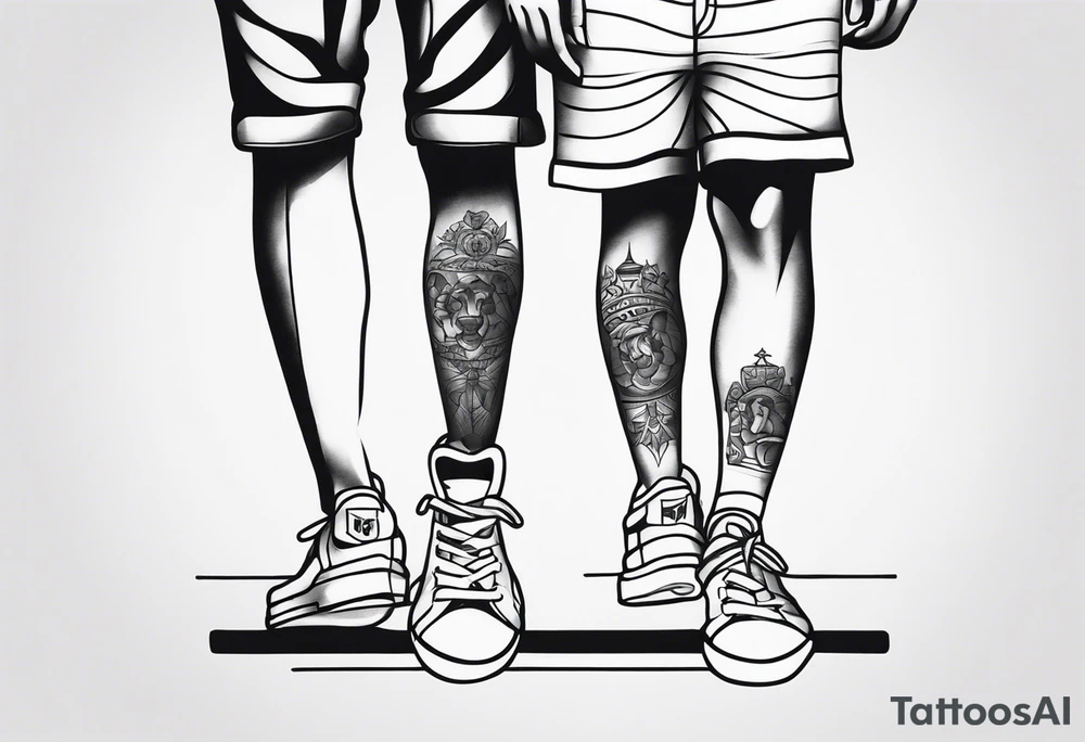 italian male twins on ankles tattoo idea