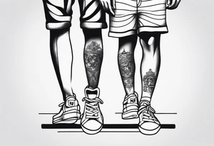 italian male twins on ankles tattoo idea