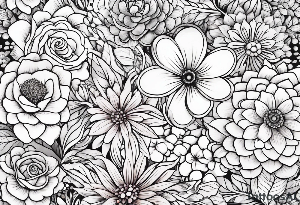 Arm sleeve dedicated to mom with rainbow flowers tattoo idea