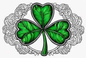 Ireland shamrock green tattoo idea