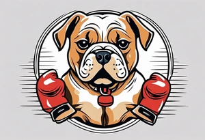Cute Dog with boxing gloves, boxing coach tattoo idea