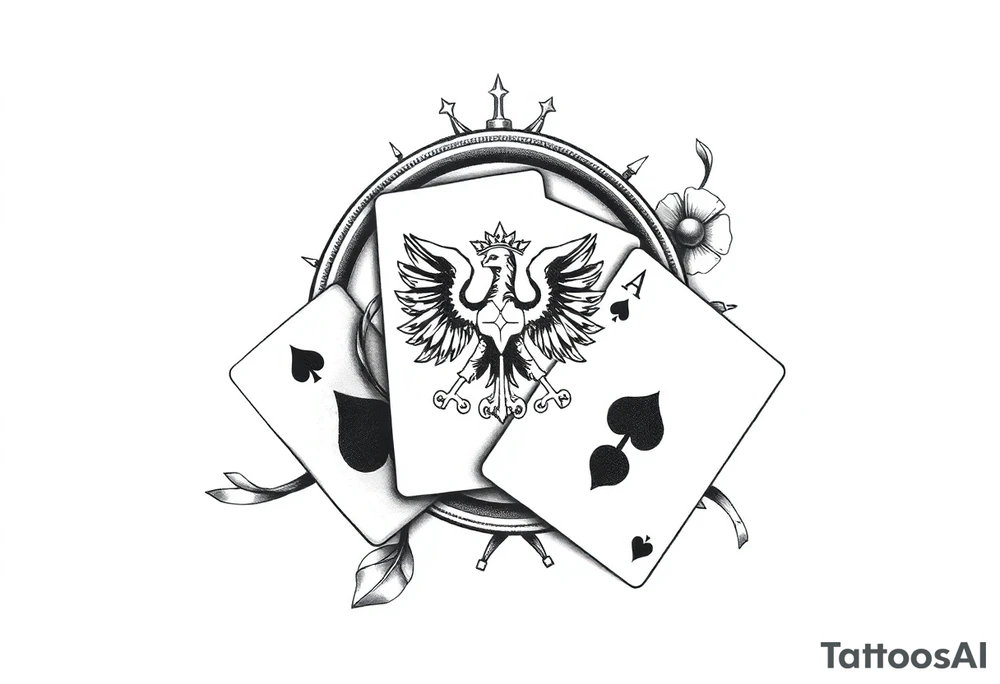 Poland symbol and poker cards Add casino money to it. tattoo idea