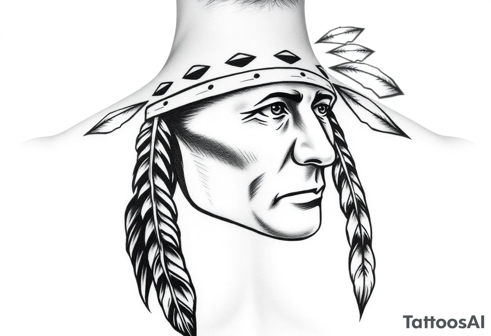 Native american style portrait tattoo idea