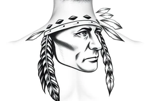 Native american style portrait tattoo idea