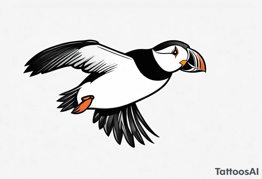 a flying puffin  -  forarm Tattoo tattoo idea