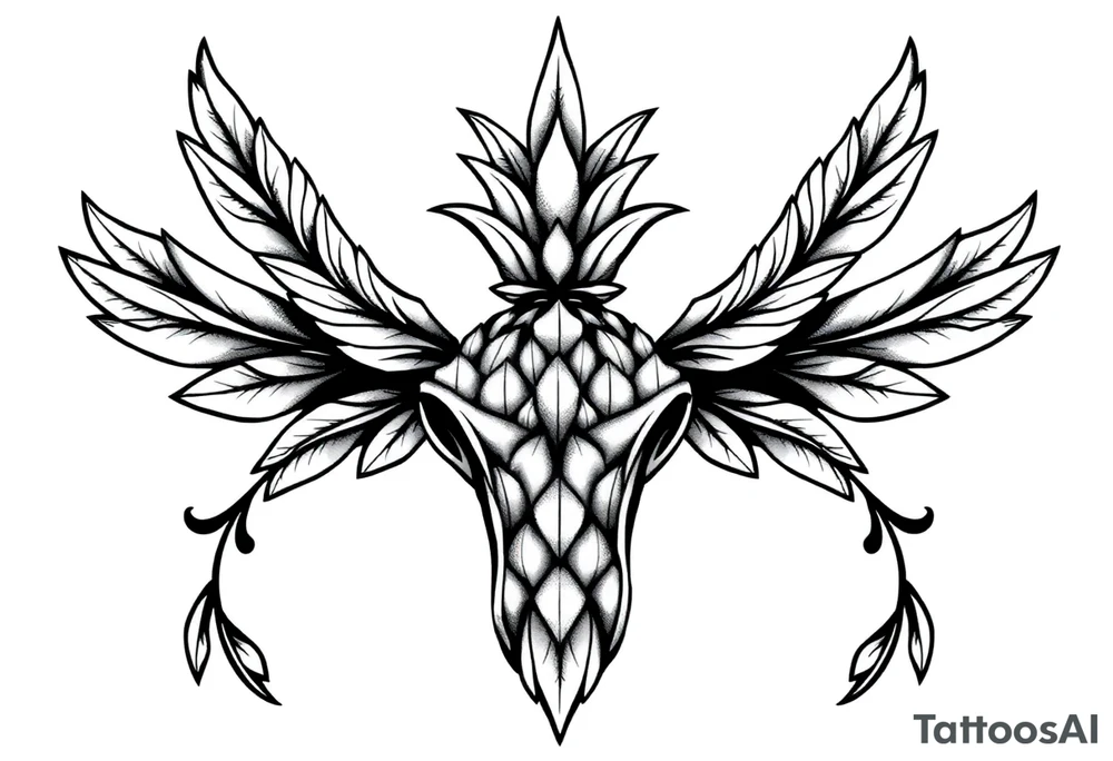 Majestic crown pineapple vagina and anus tattoo idea