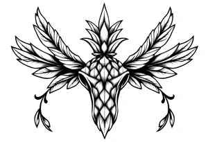 Majestic crown pineapple vagina and anus tattoo idea