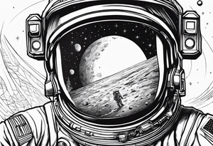 Astronaut reaching hand out to space tattoo idea