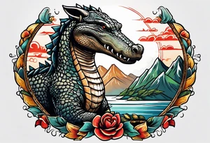 Alligator riding a horse tattoo idea