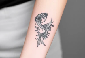 Strong, queen, Pisces, beauty, flowers, independent, survivor, domestic violence survivor, suicide awareness, warrior, independent tattoo idea