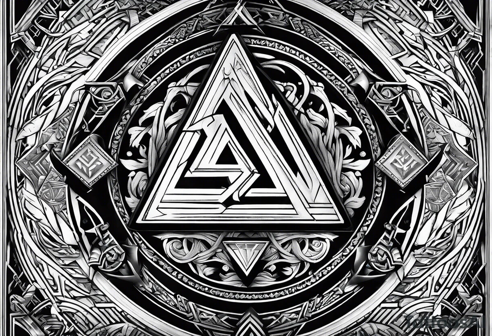 Valhalla valknut shield axe sword tattoo idea
