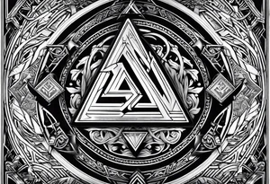Valhalla valknut shield axe sword tattoo idea