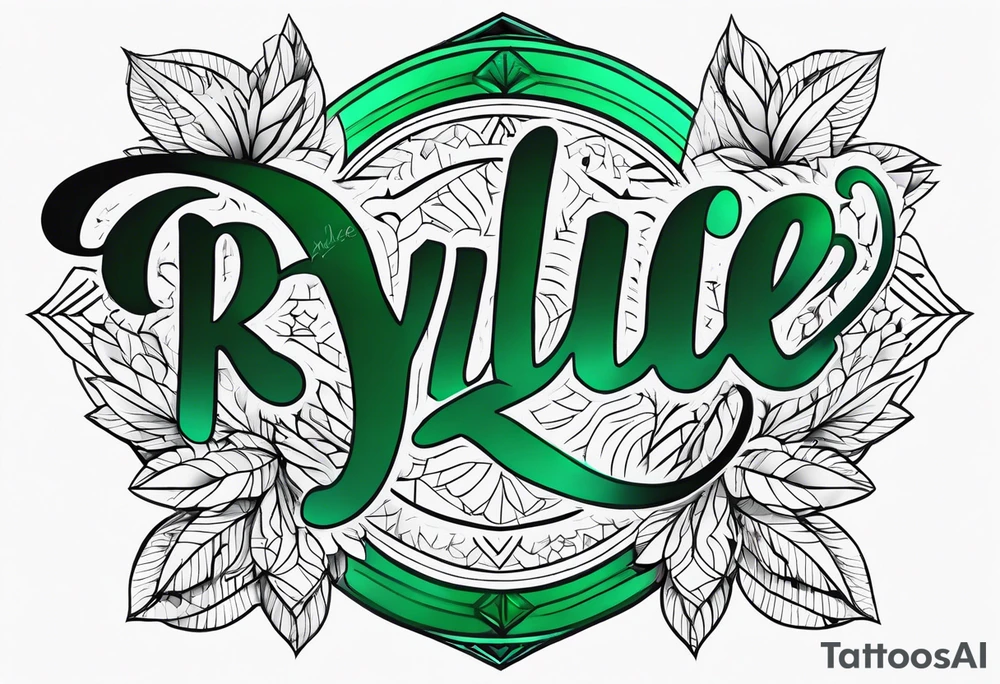 The name scripted Rylee with an emerald tattoo idea
