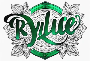 The name scripted Rylee with an emerald tattoo idea