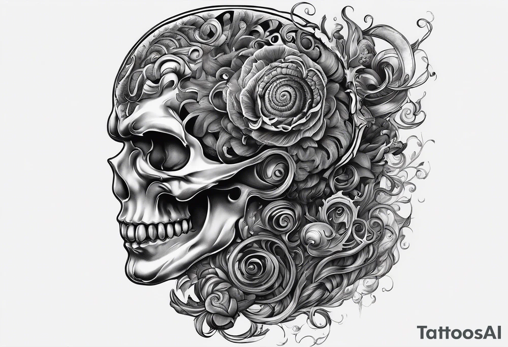 A brain spilling out of a cornocopia tattoo idea