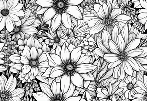 Wildflowers, smaller, vertical tattoo idea