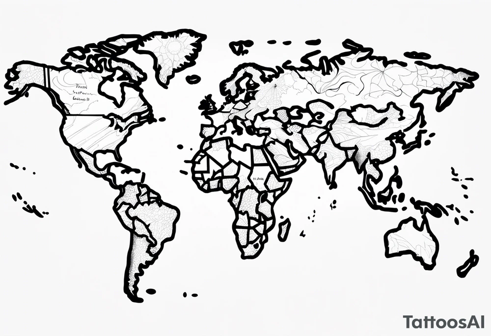 Mapa mundi no antebraco tattoo idea