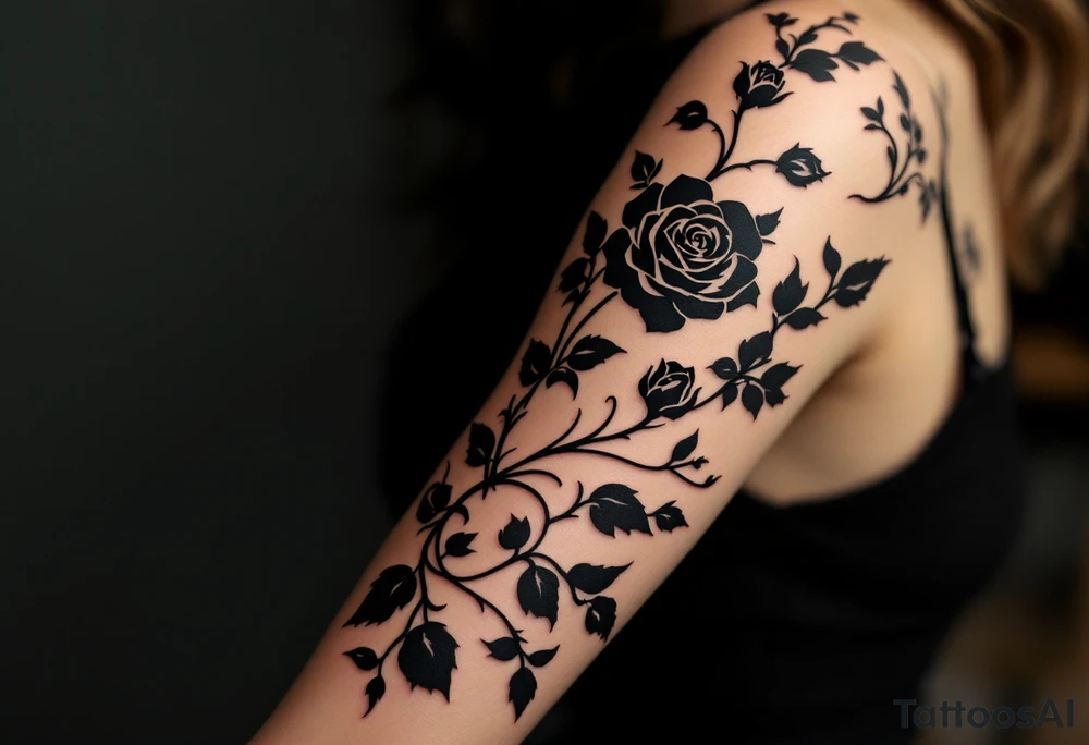 Simple black roses silhouette, no shading or color, for a bold minimalist look. tattoo idea