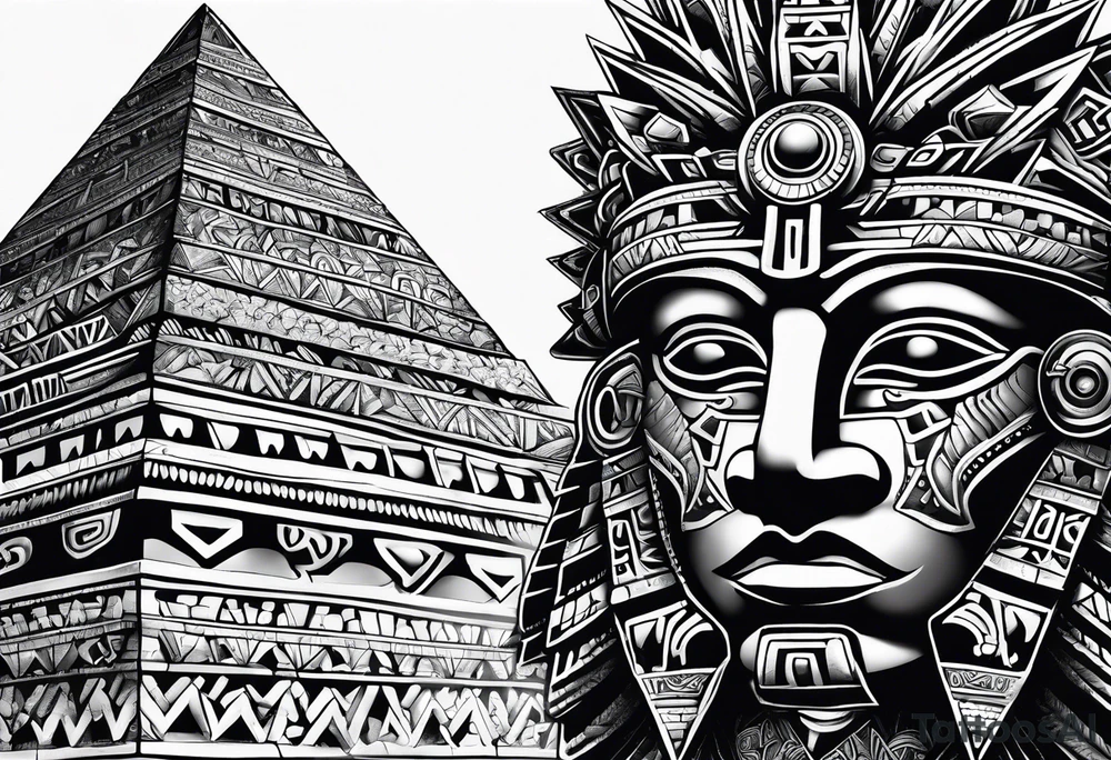 toroids, pyramids, Aztec teaky mask tattoo idea toroids, pyramids, Aztec teaky mask tattoo idea