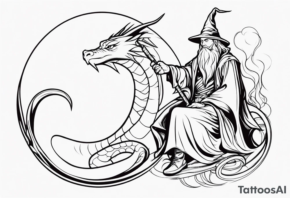 Wizard with dragon tattoo idea