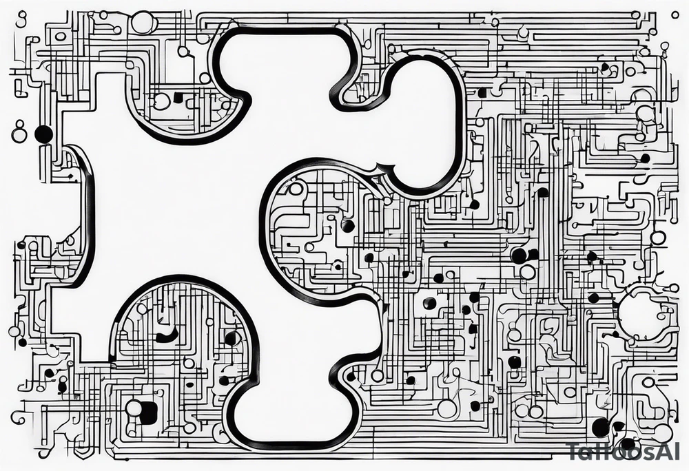 Jigsaw puzzle piece with circuits tattoo idea