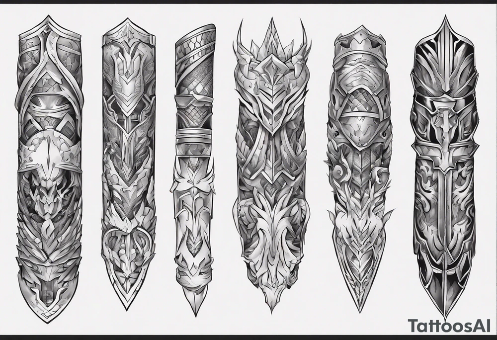 Arm sleeve armor tattoo idea