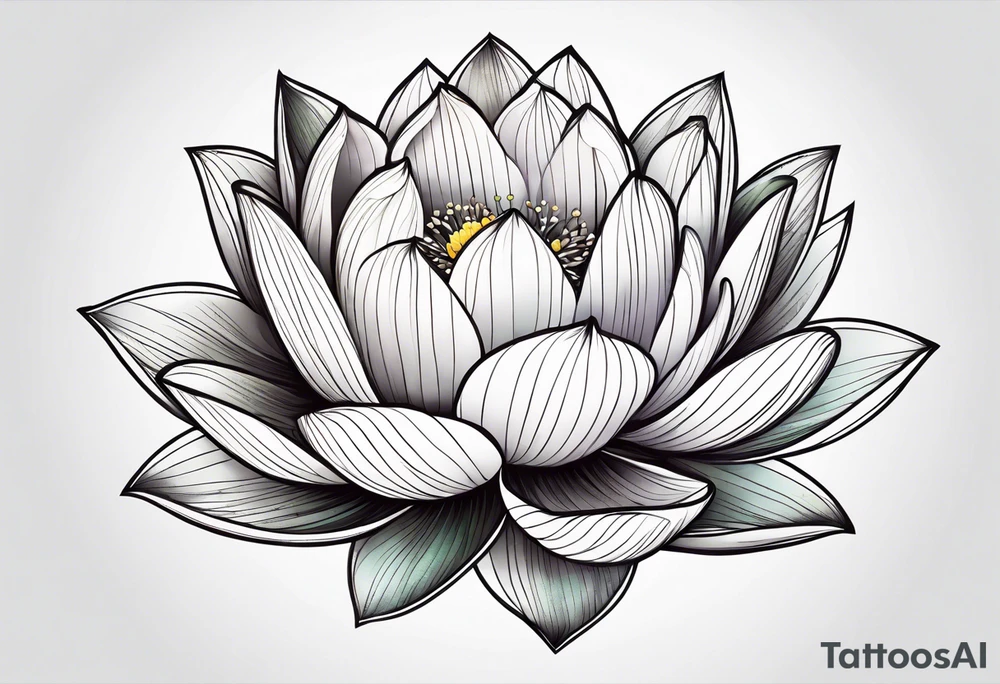 Lotus flower with stem tattoo idea