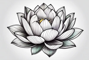 Lotus flower with stem tattoo idea