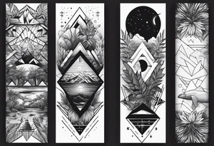 minimalistic jungle vs space with line tattoo idea