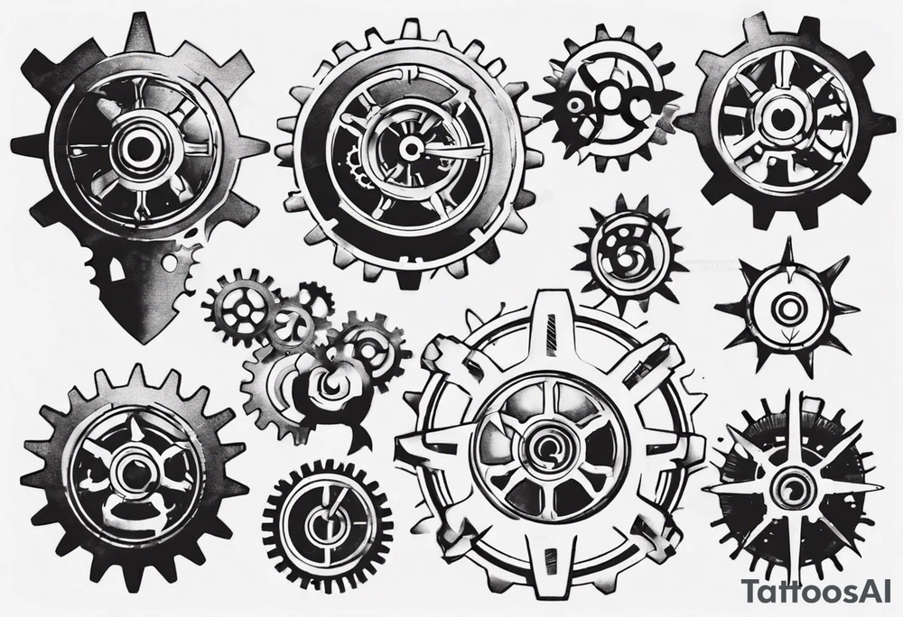 Gears and cogs armor tattoo idea