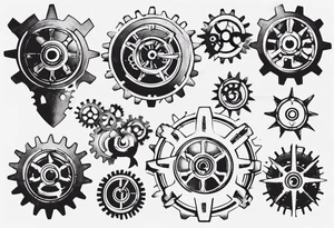 Gears and cogs armor tattoo idea
