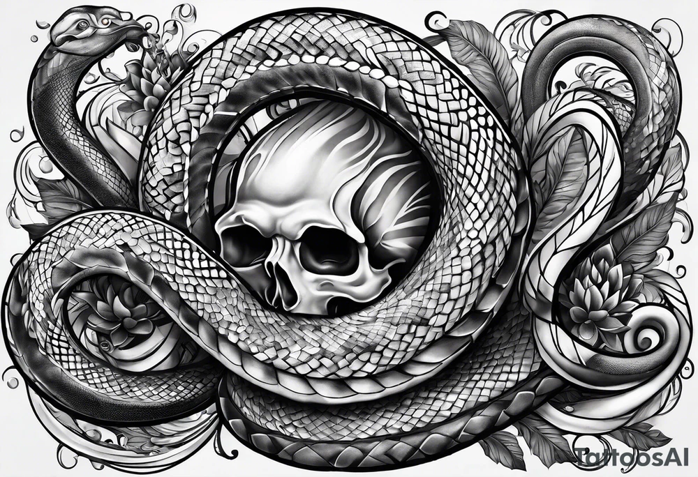 Schlange schlängelt sich das Bein hoch tattoo idea