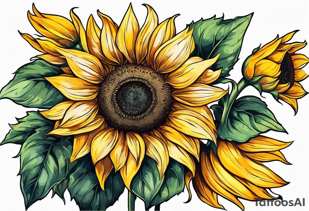 Sunflower for a male tattoo idea