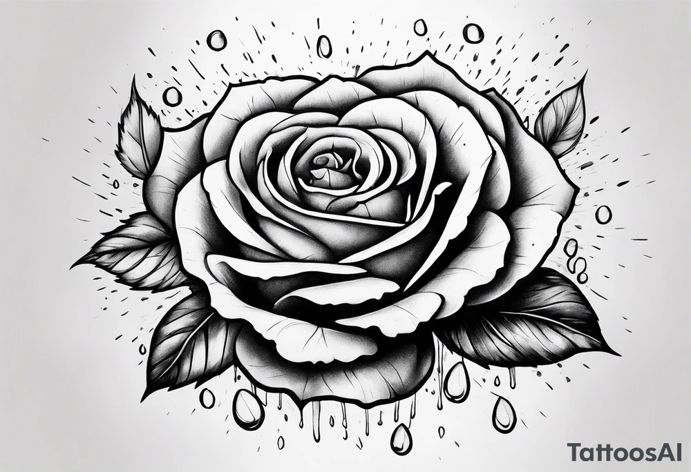 rose raining petals tattoo idea