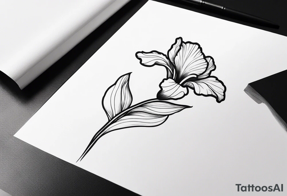 An iris flower band around the bicep tattoo idea