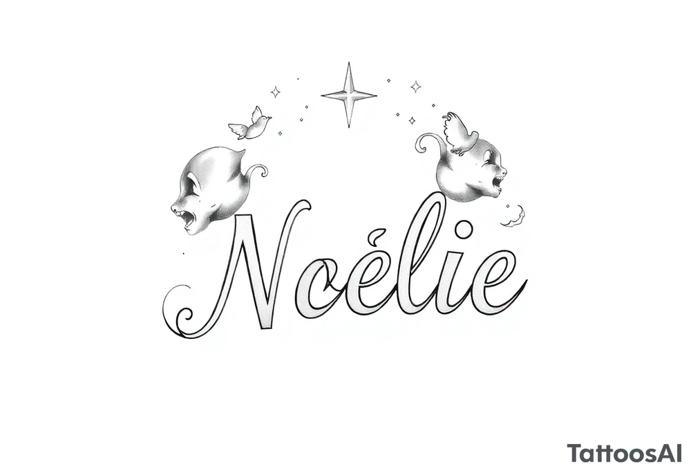 Liviana 
Noélie 
ces noms 
sous un arc en ciel pas fini tattoo idea