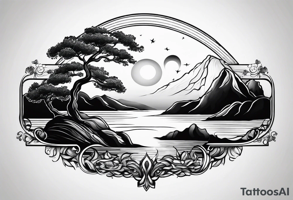 Sunset curve tattoo idea