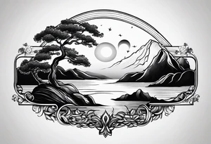 Sunset curve tattoo idea
