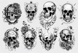 full arm. music combined with science. do not include skulls tattoo idea