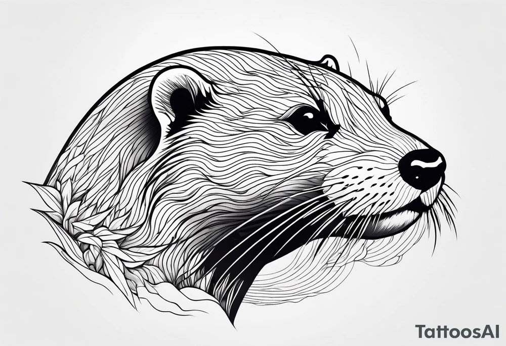 Otter swimming tattoo idea